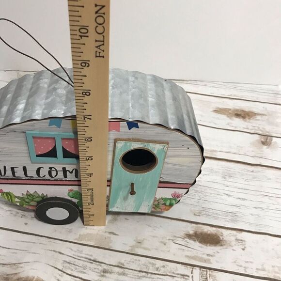 Retro Camper Birdhouse RV Travel Trailer Cactus - Picture 7 of 9